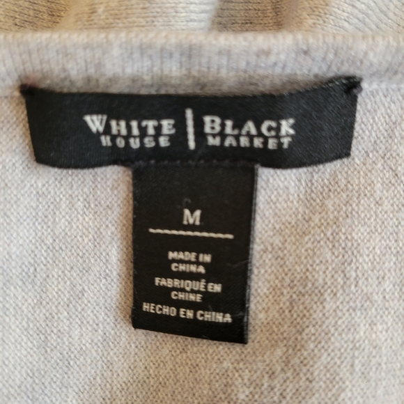 WHBM Gray 3/4 Sleeve Studded Knit Top Size Medium - Picture 4 of 4